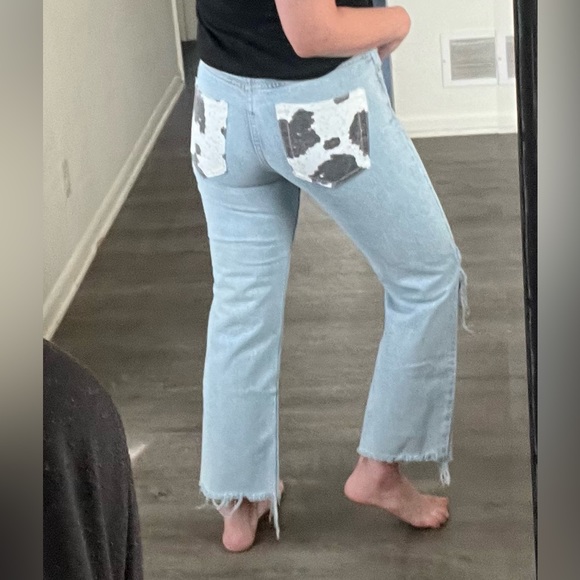 Adika Cheyenne Light Wash Cow Print Pocket Jens - Picture 7 of 7